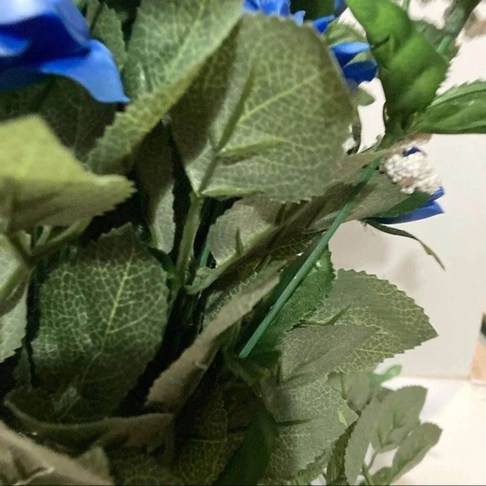Artificial Flowers Blue 2 Bunches 16